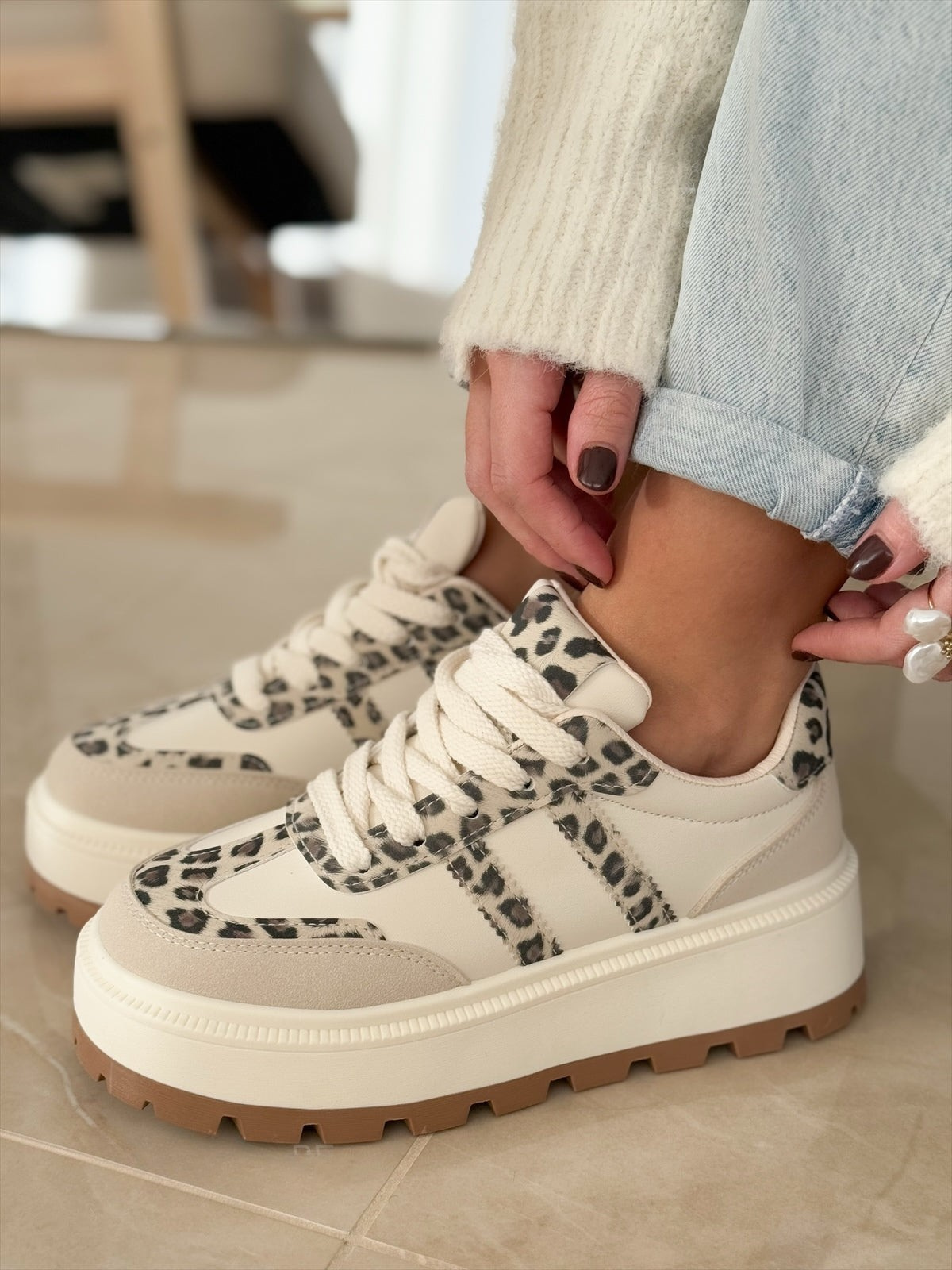 Nina™ | Sneakers Leopardate